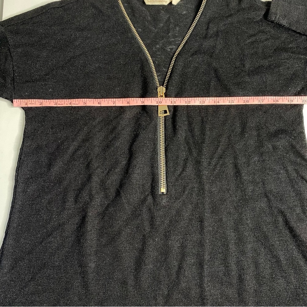 Soft Surroundings Valentina Black Zip Up Sweater Top Size Large - Picture 5 of 8